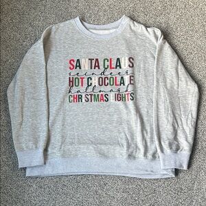 Hallmark Light Gray Festive Sweatshirt
